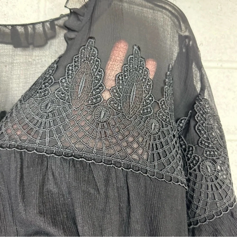 Anthropologie Maeve black blouse XL - Picture 2 of 5